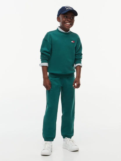 Dsiney Kidz - Tommy Hilfiger Green Flag Logo Patch Cuffed Joggers image 2