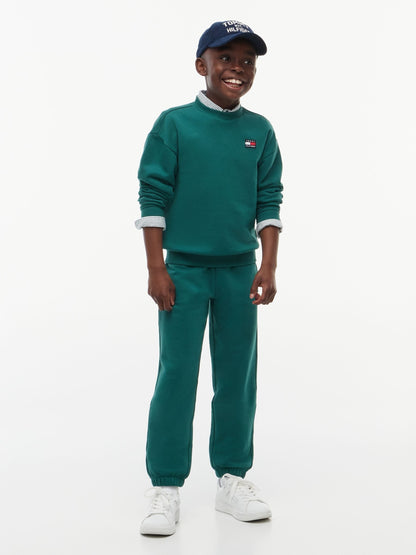 Dsiney Kidz - Tommy Hilfiger Green Flag Logo Patch Cuffed Joggers image 5