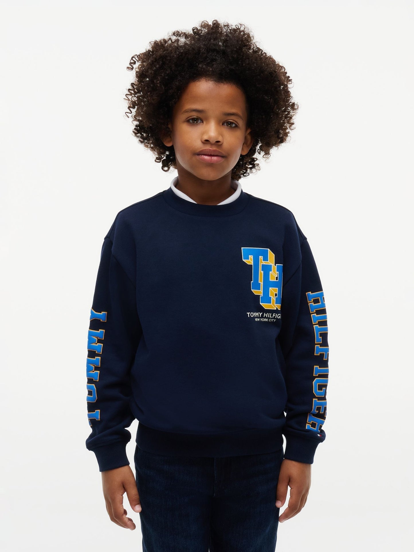 Dsiney Kidz - Tommy Hilfiger Blue Varsity Logo Sweatshirt image 1