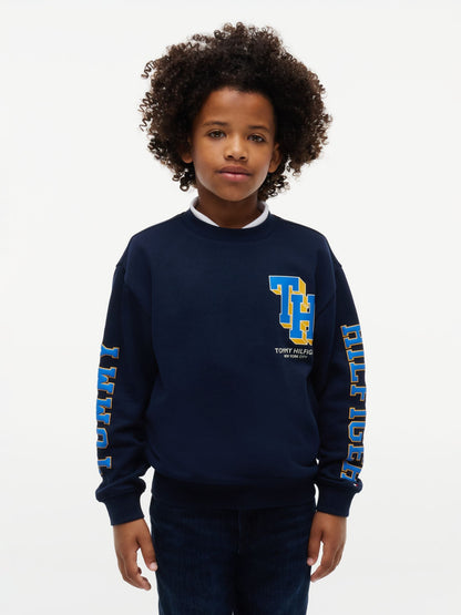 Dsiney Kidz - Tommy Hilfiger Blue Varsity Logo Sweatshirt image 1