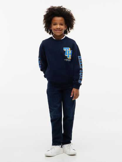 Dsiney Kidz - Tommy Hilfiger Blue Varsity Logo Sweatshirt image 3