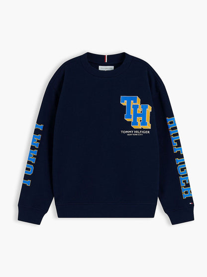 Dsiney Kidz - Tommy Hilfiger Blue Varsity Logo Sweatshirt image 6