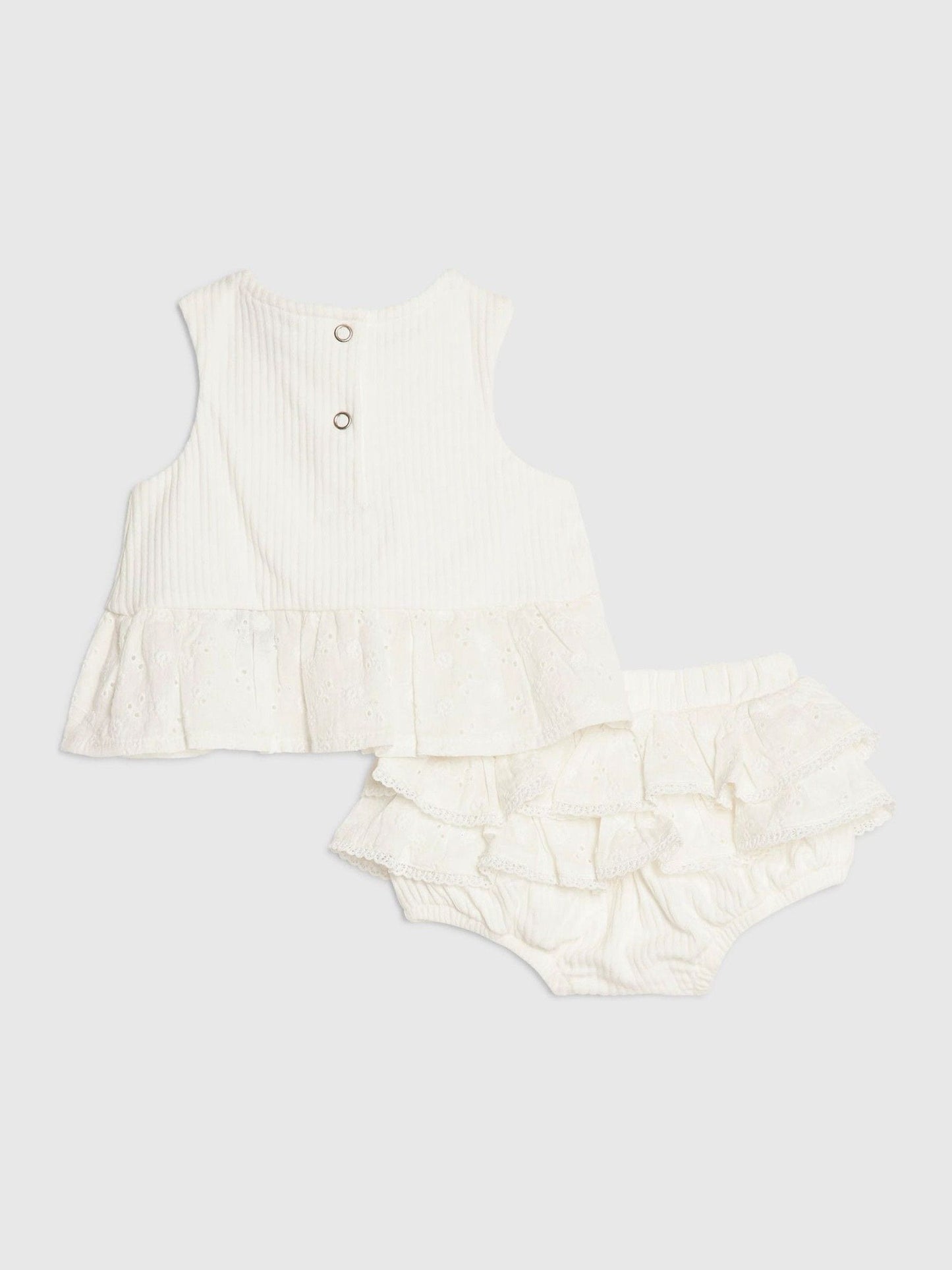 Dsiney Kidz - River Island White Ruffle Broderie Top & Short Set image 2