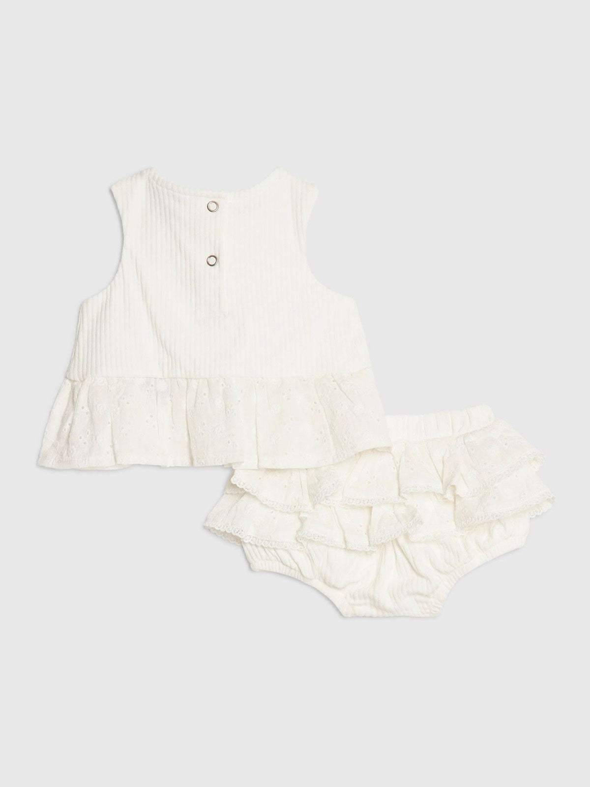 Dsiney Kidz - River Island White Ruffle Broderie Top & Short Set image 2