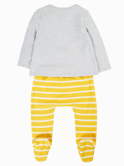 Frugi Grey Brooke Easy Dressing Babygrow - image 2
