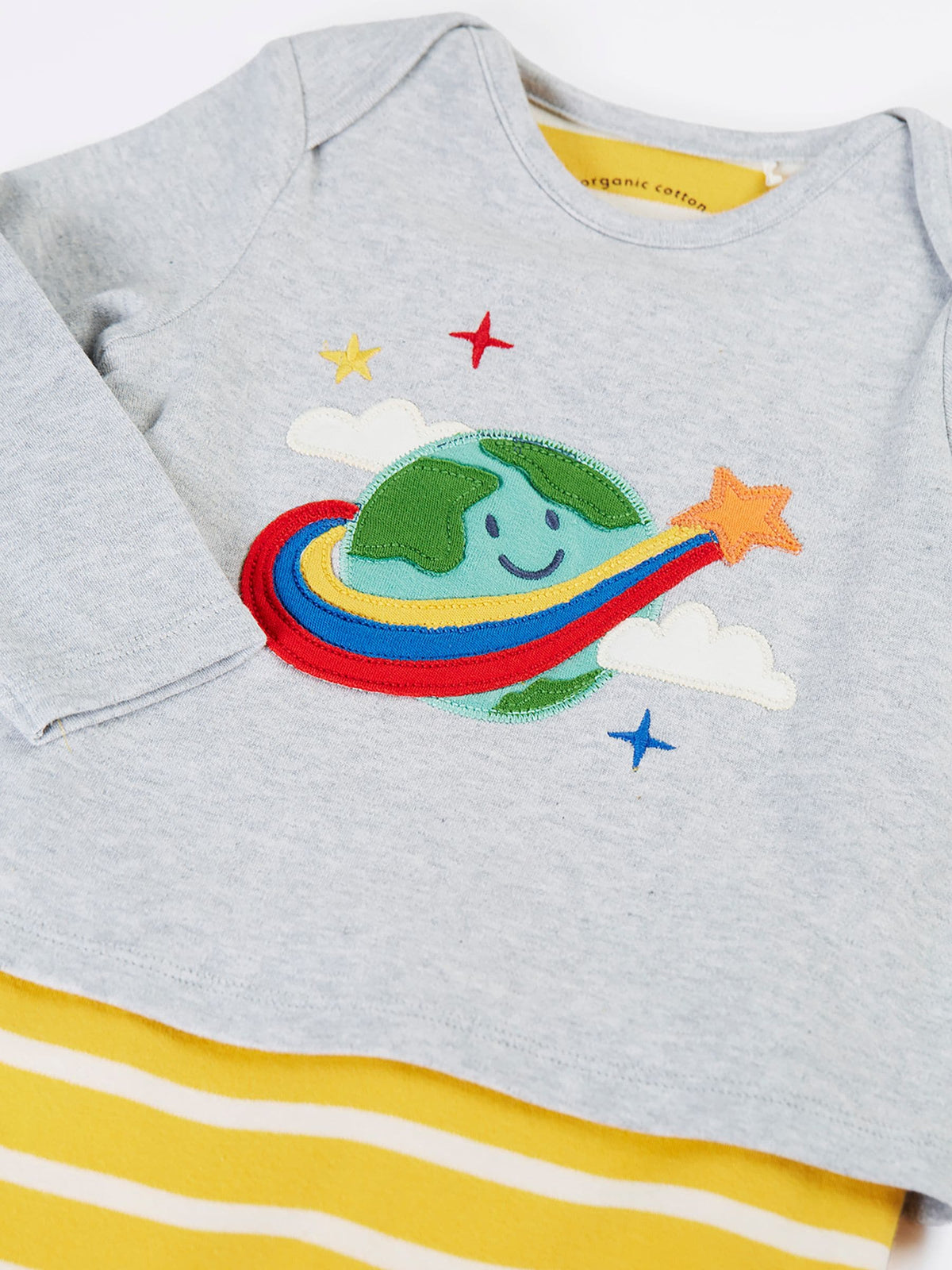 Frugi Grey Brooke Easy Dressing Babygrow - image 3