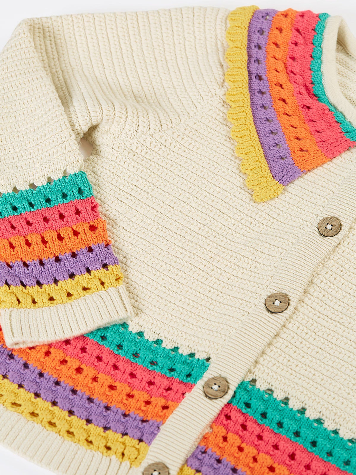 Dsiney Kidz - Frugi Natural Aurora Collar Cardigan image 3