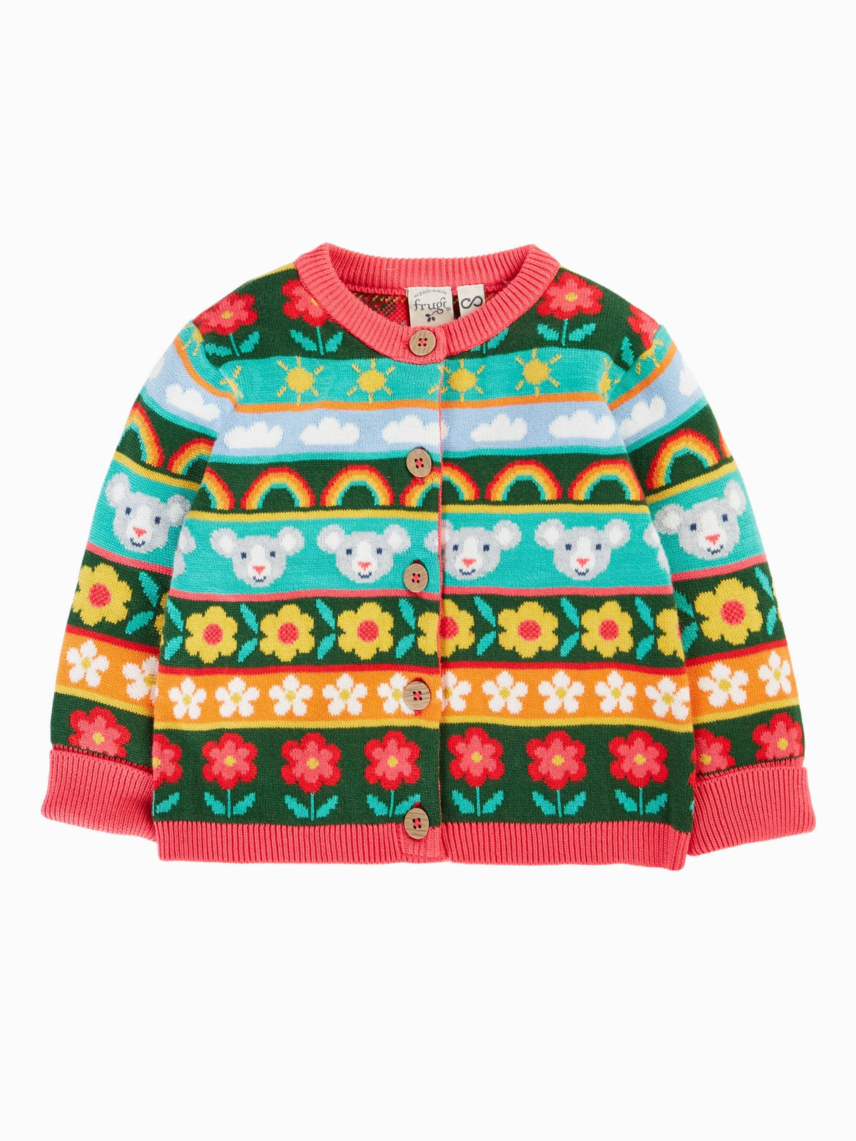 Dsiney Kidz - Frugi Blue Robyn Fairisle Cardigan image 2