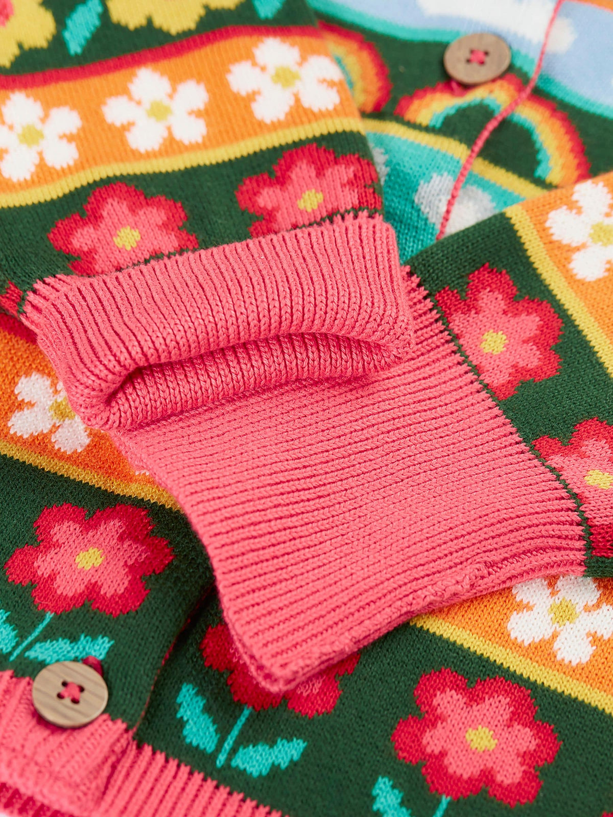 Dsiney Kidz - Frugi Blue Robyn Fairisle Cardigan image 4