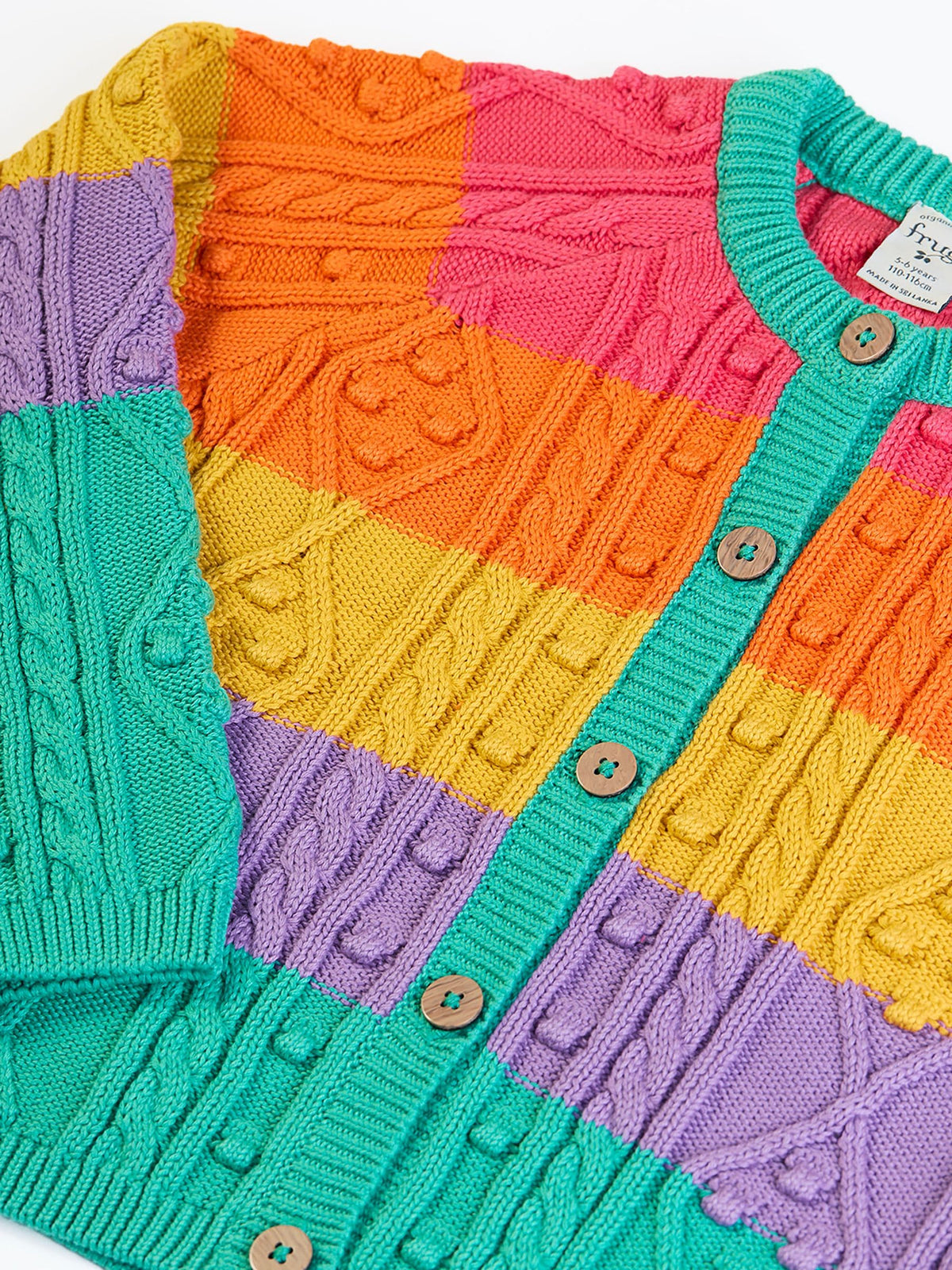 Dsiney Kidz - Frugi Blue Clay Cable Knit Cardigan image 2