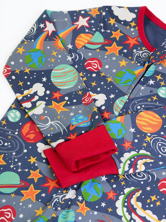 Dsiney Kidz - Frugi Blue Zelah Zip Up All-In-One image 2