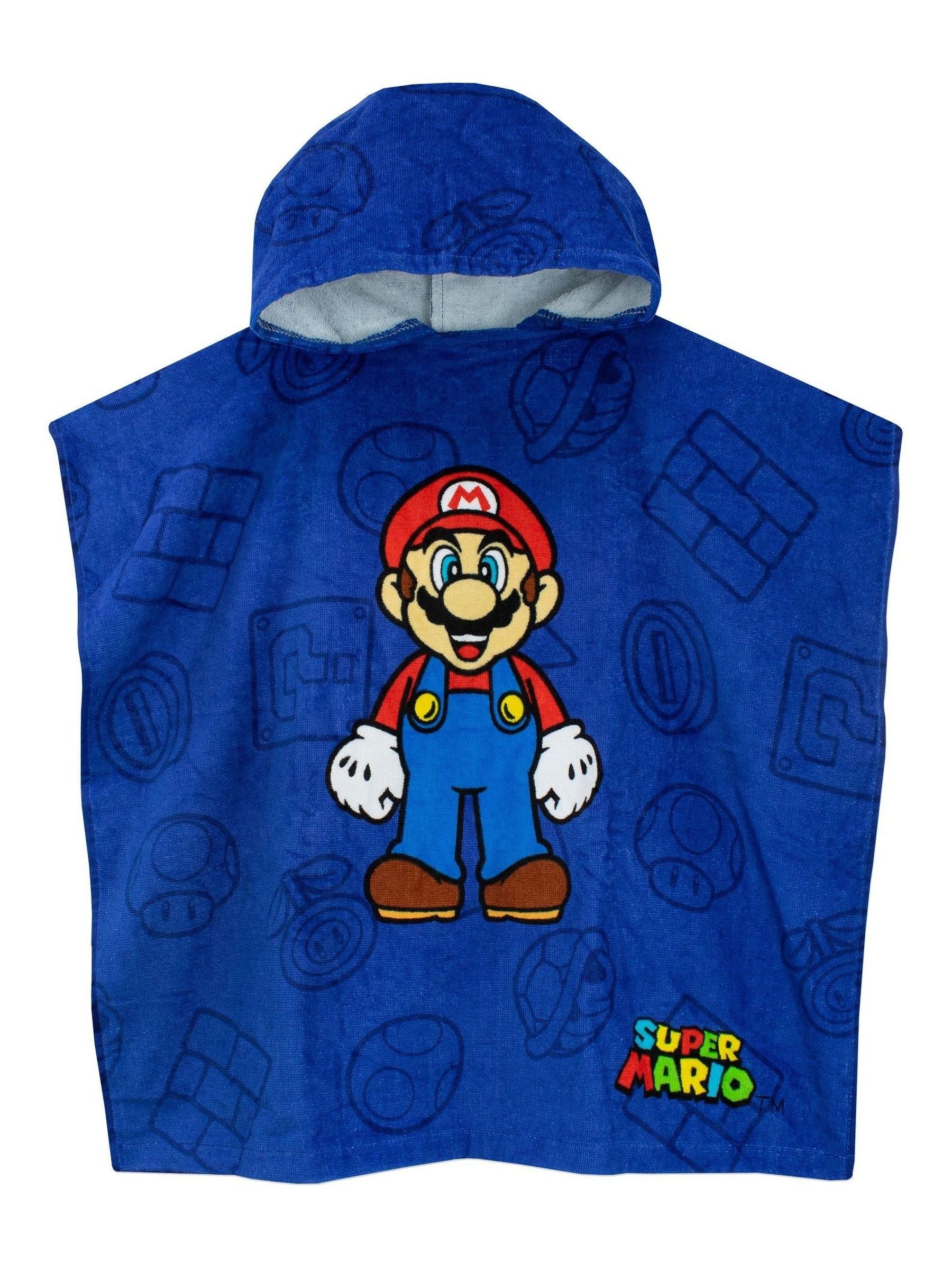 Character Blue Super Mario 100% Cotton Towel Poncho image 1