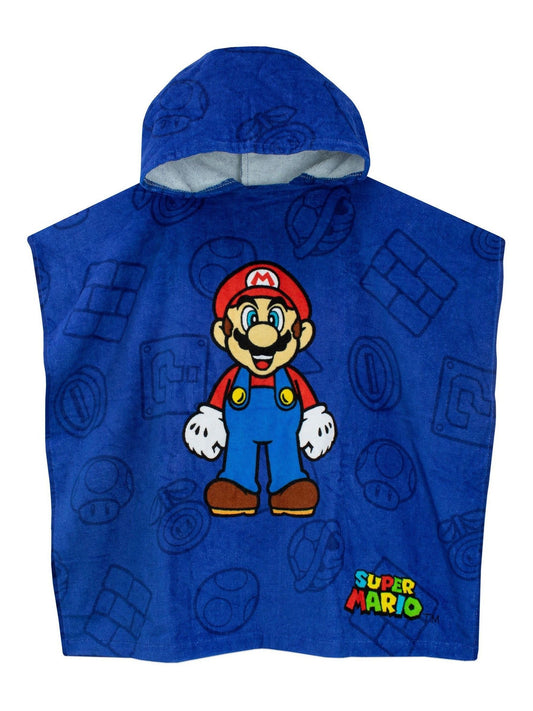 Character Blue Super Mario 100% Cotton Towel Poncho image 1