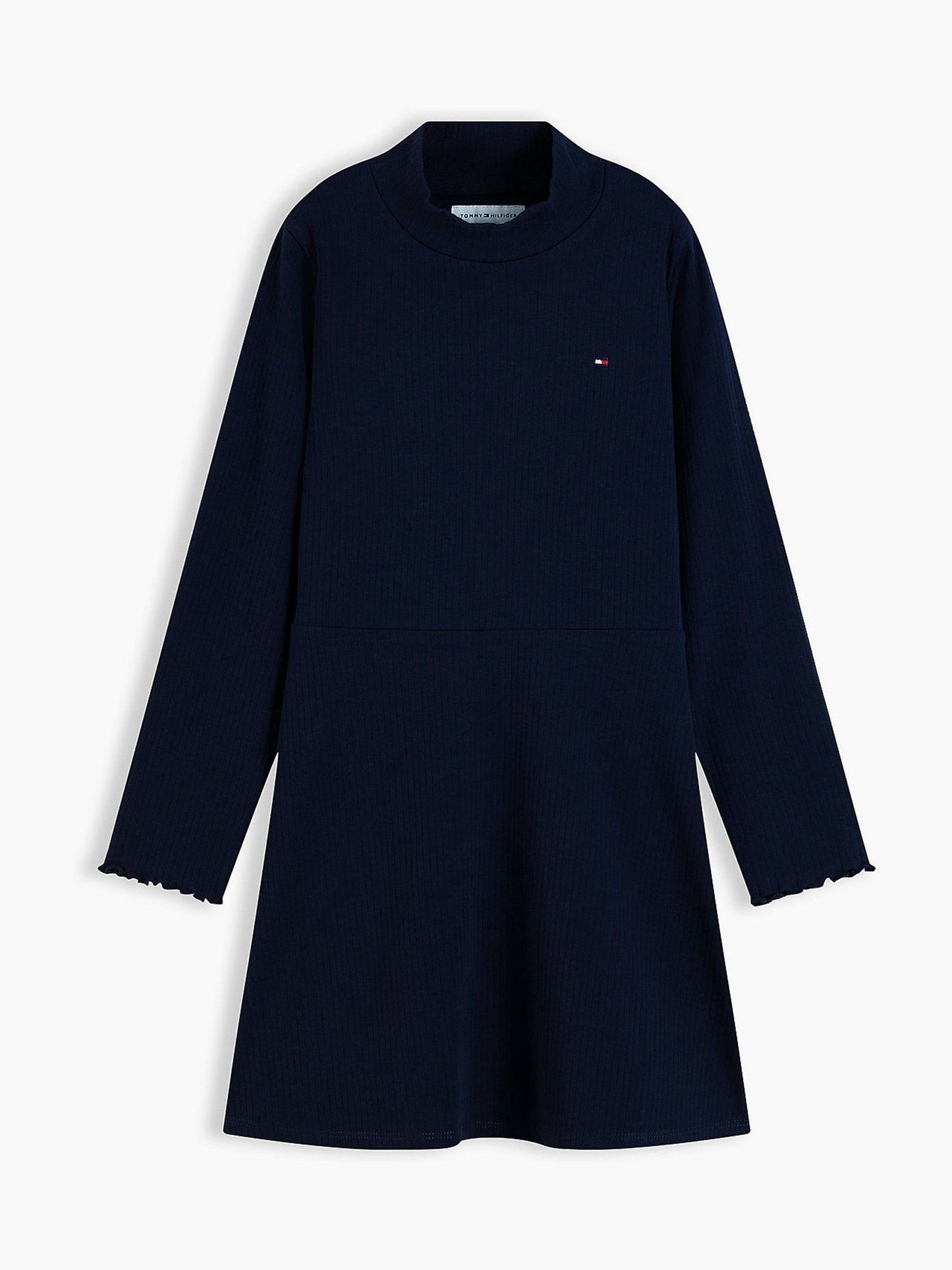 Dsiney Kidz - Tommy Hilfiger Blue Essential Ribbed Mock Neck Skater Dress image 5