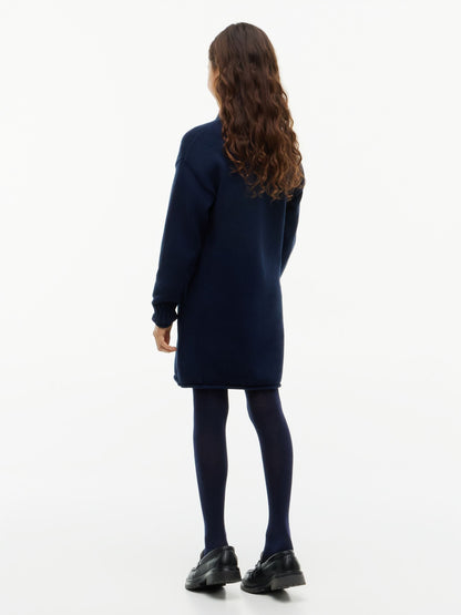Dsiney Kidz - Tommy Hilfiger Blue Intarsia Logo Relaxed Jumper Dress image 2