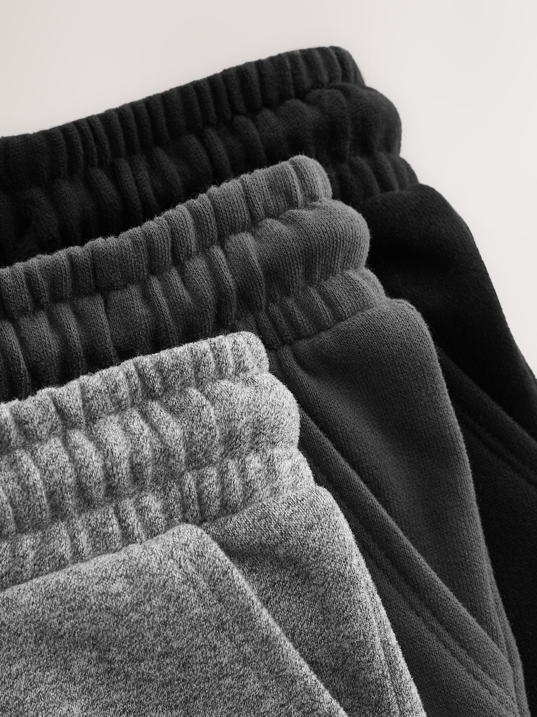 Black/Charcoal/Grey Soft Touch Joggers 3 Pack (3mths-7yrs) image 6