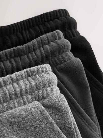Black/Charcoal/Grey Soft Touch Joggers 3 Pack (3mths-7yrs) image 6