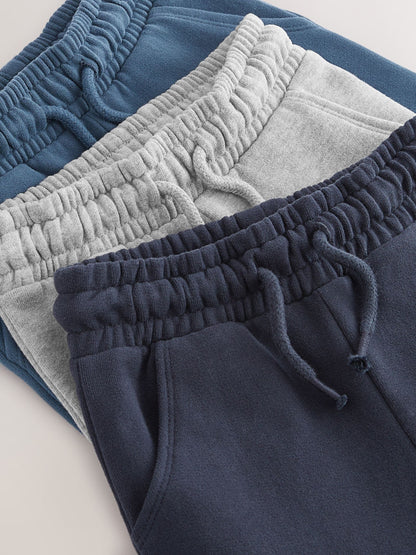 Blue/Charcoal/Black Soft Touch Joggers 3 Pack (3mths-7yrs) image 6