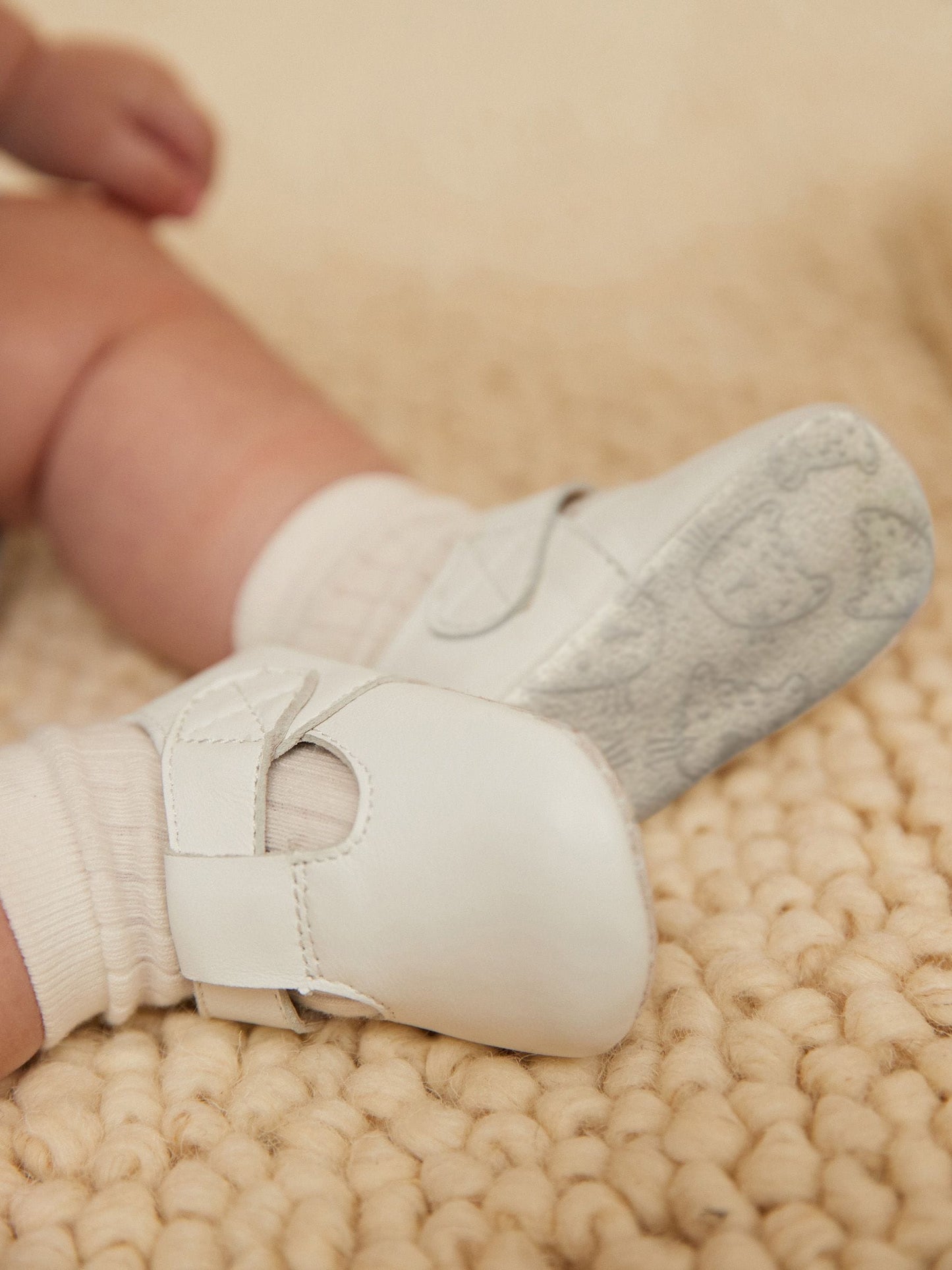 White Leather Baby T-Bar Shoes (0-24mths) image 1