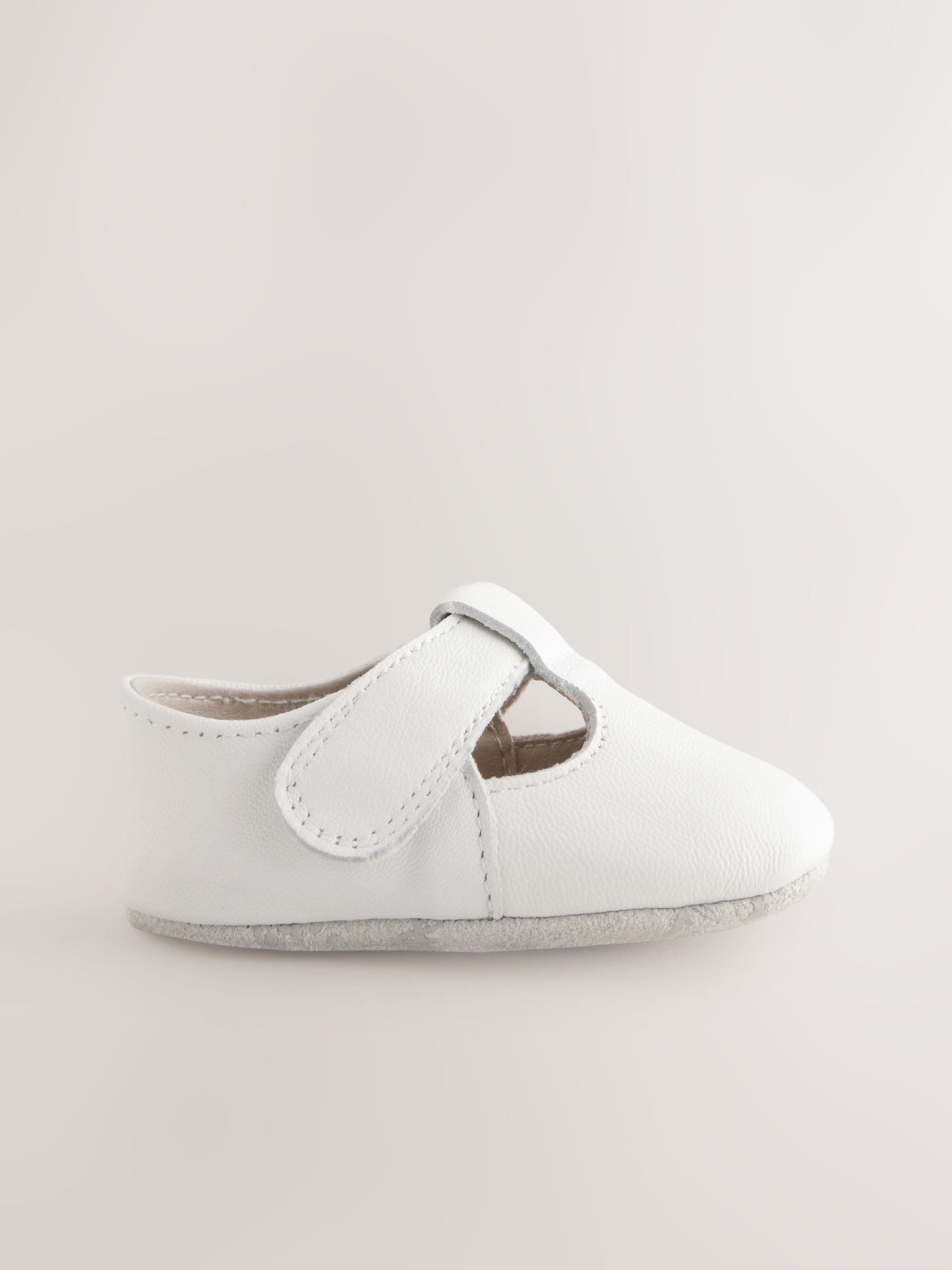 White Leather Baby T-Bar Shoes (0-24mths) image 3