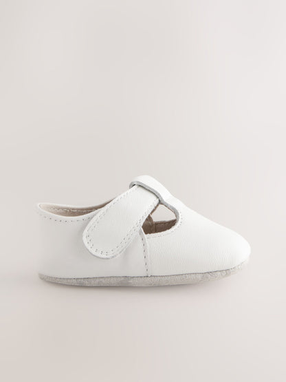 White Leather Baby T-Bar Shoes (0-24mths) image 4