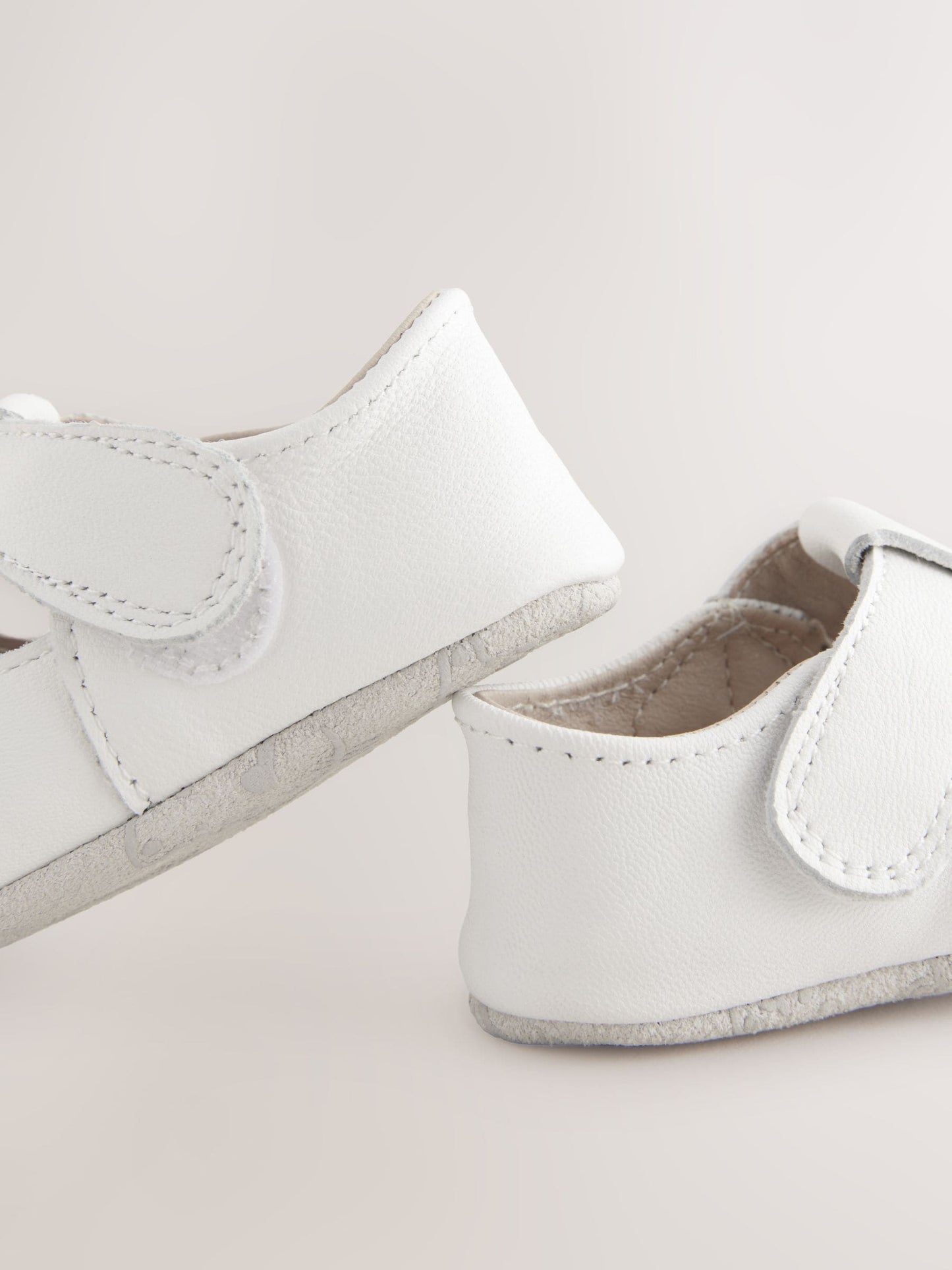 White Leather Baby T-Bar Shoes (0-24mths) image 5