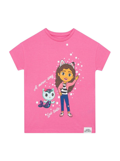 Dsiney Kidz - Character Pink Gabby's Dollhouse Short Sleeve T-Shirt image 1