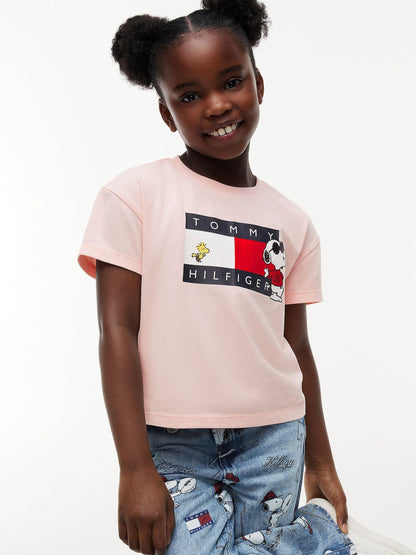 Dsiney Kidz - Tommy Hilfiger Pink Peanuts® Flag Graphic Relaxed T-Shirt image 3