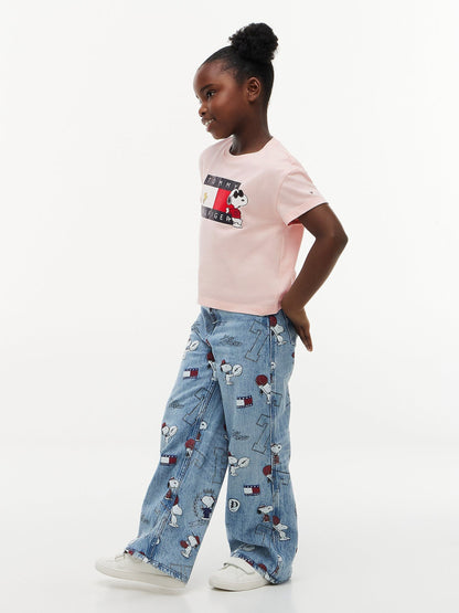 Dsiney Kidz - Tommy Hilfiger Pink Peanuts® Flag Graphic Relaxed T-Shirt image 4