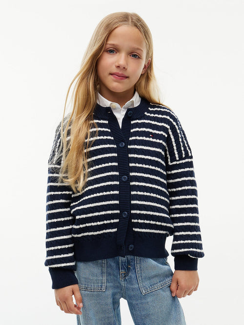 Dsiney Kidz - Tommy Hilfiger Blue Relaxed Cable Knit Cardigan image 1