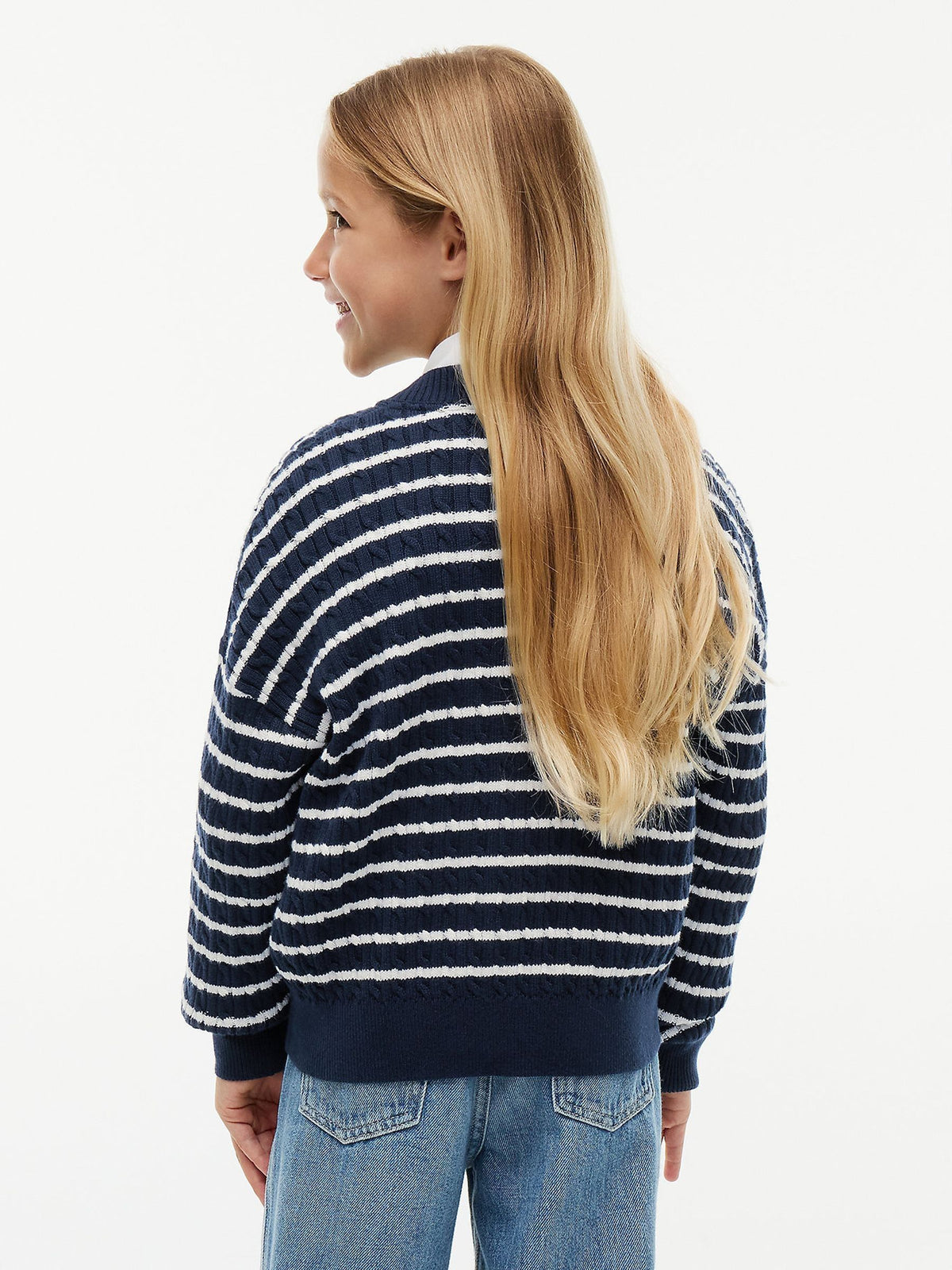 Dsiney Kidz - Tommy Hilfiger Blue Relaxed Cable Knit Cardigan image 4
