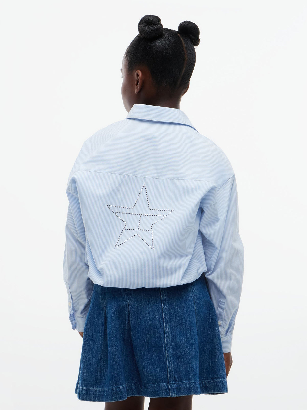 Tommy Hilfiger Blue Regular Fit Back Diamanté Star Flag Shirt - image 2