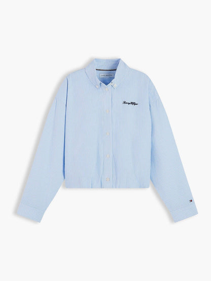 Tommy Hilfiger Blue Regular Fit Back Diamanté Star Flag Shirt - image 5