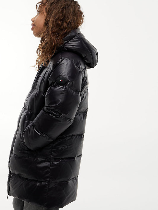 Dsiney Kidz - Tommy Hilfiger Black Essential Longline Faux Fur Down Jacket image 2