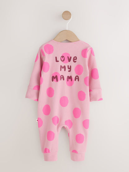 Pink Love My Mama Two-Way Zip Sleepsuit (0mths-3yrs) - image 2