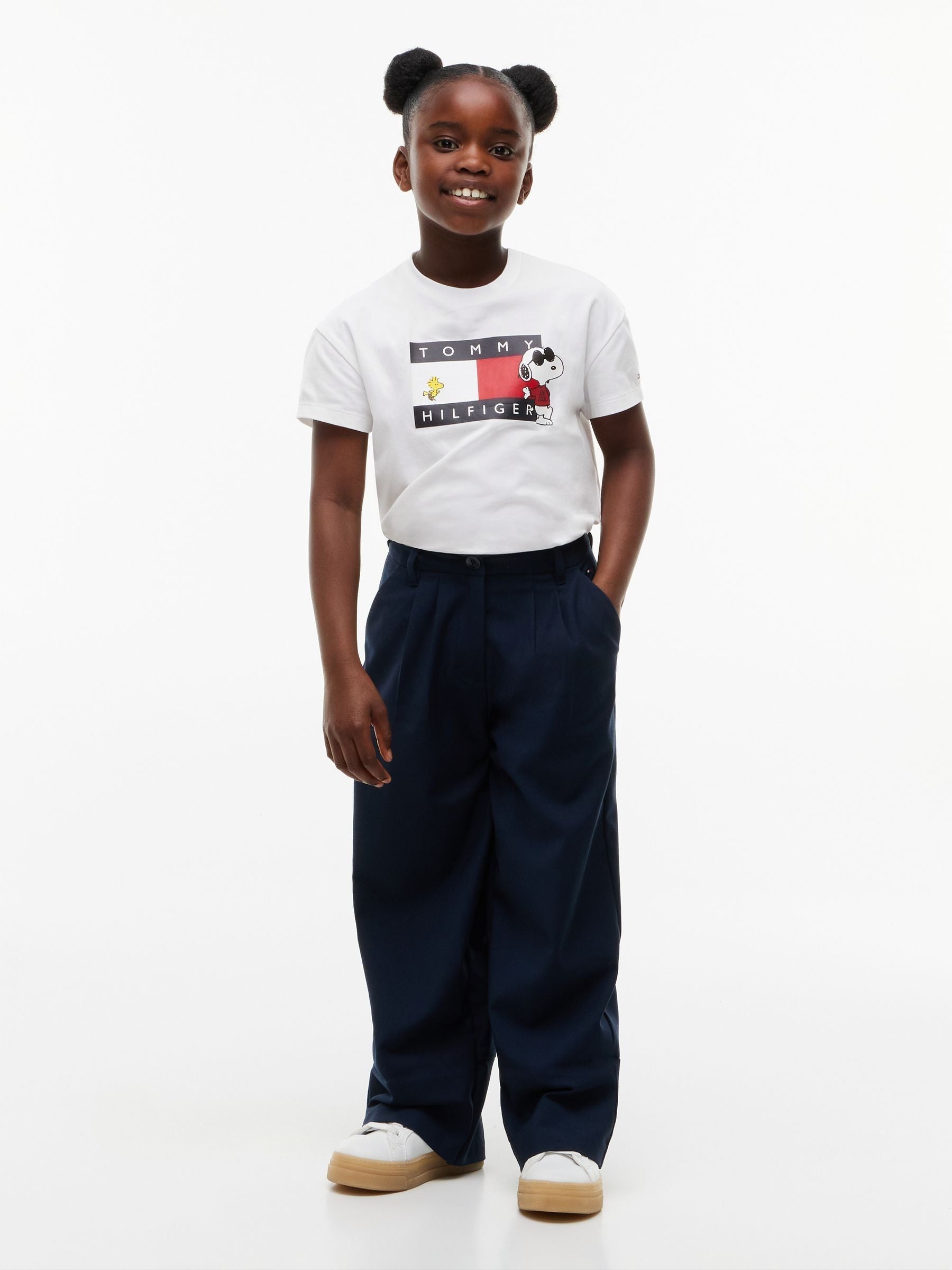 Dsiney Kidz - Tommy Hilfiger White Peanuts® Flag Graphic Relaxed T-Shirt image 3