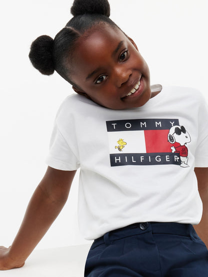 Dsiney Kidz - Tommy Hilfiger White Peanuts® Flag Graphic Relaxed T-Shirt image 4