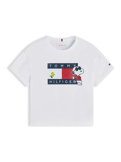 Dsiney Kidz - Tommy Hilfiger White Peanuts® Flag Graphic Relaxed T-Shirt image 5
