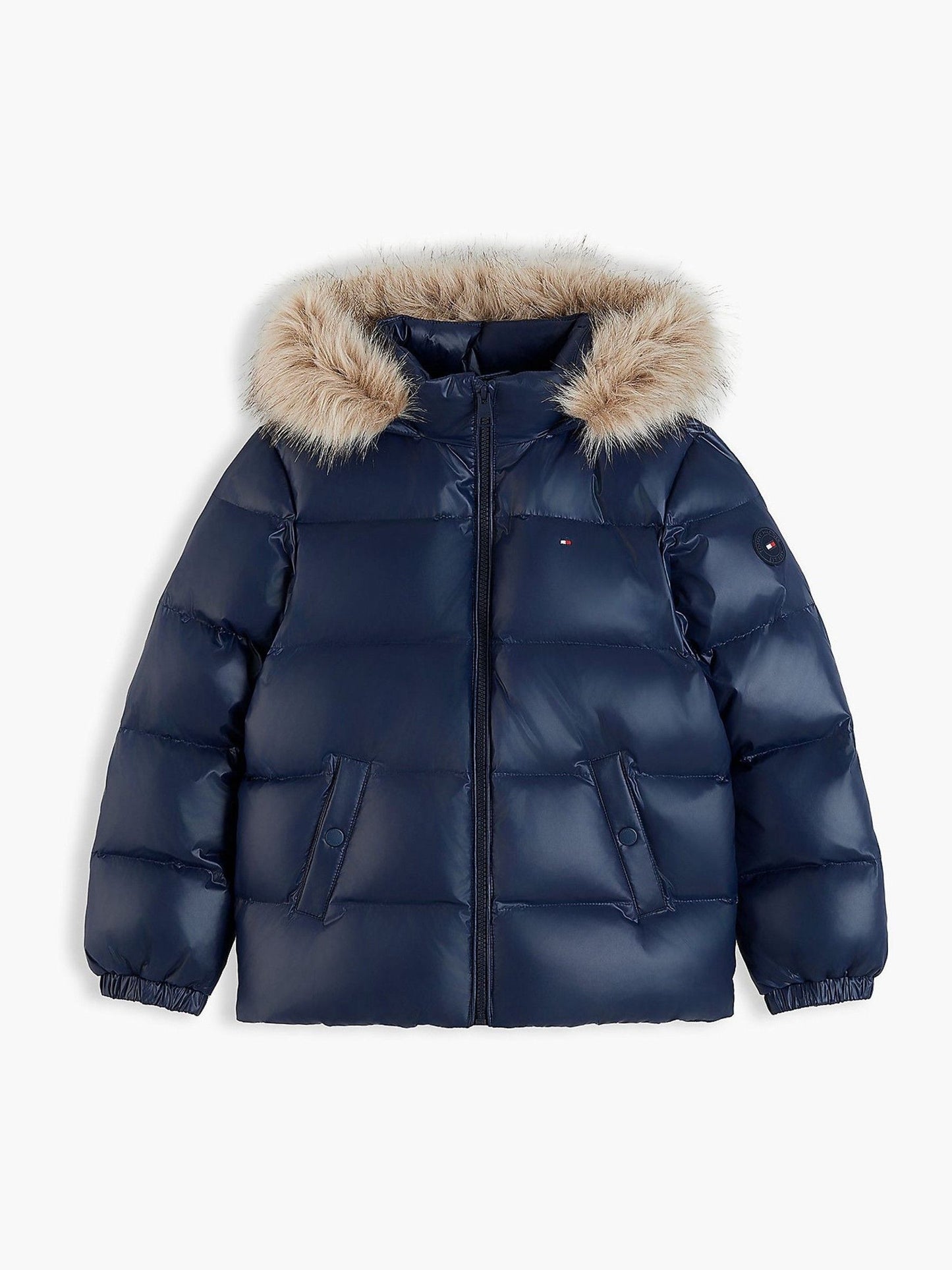 Dsiney Kidz - Tommy Hilfiger Blue Essential Faux Fur Trim Down Jacket image 6