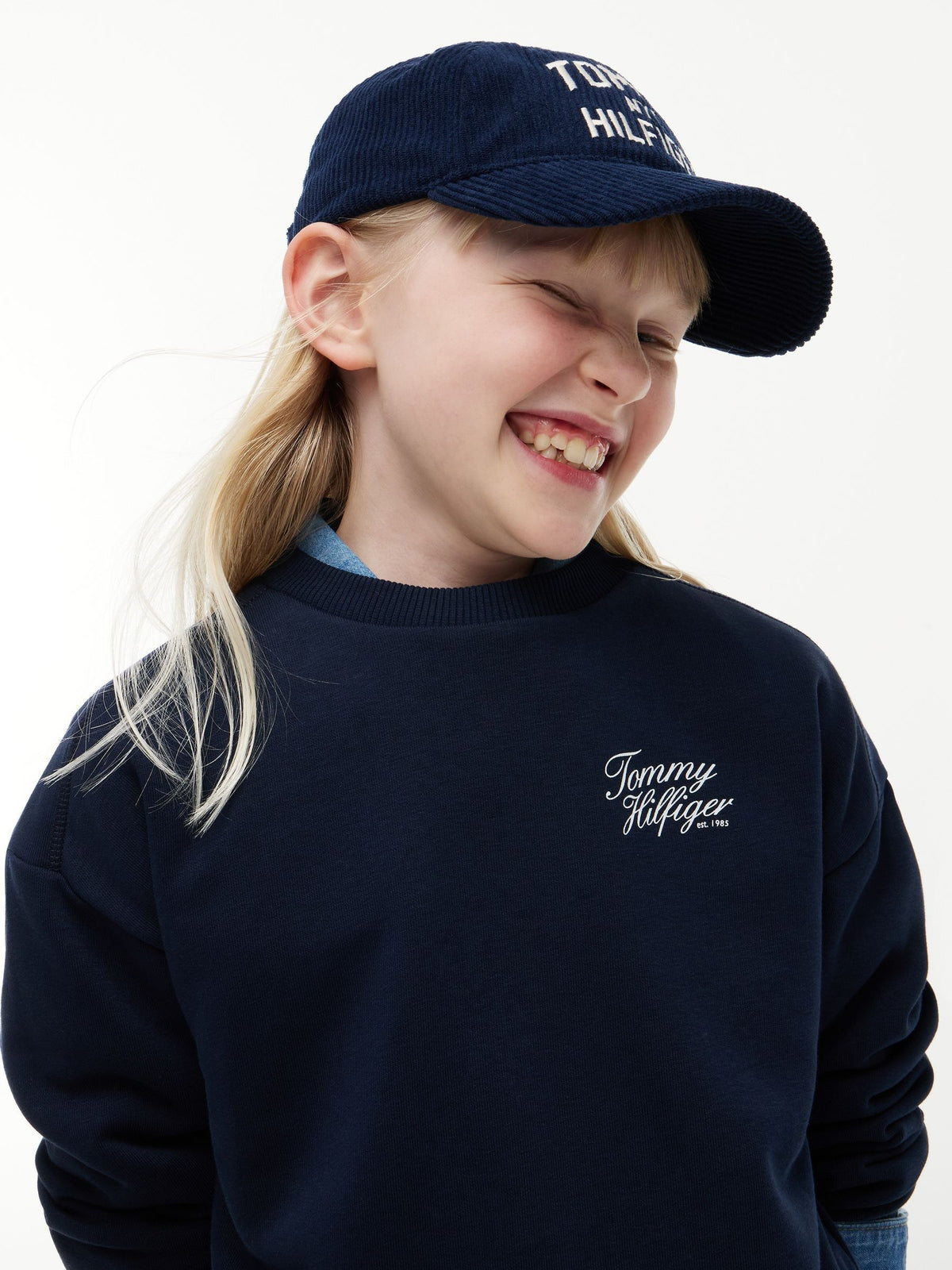 Dsiney Kidz - Tommy Hilfiger Blue Logo Terry Relaxed Sweatshirt image 4