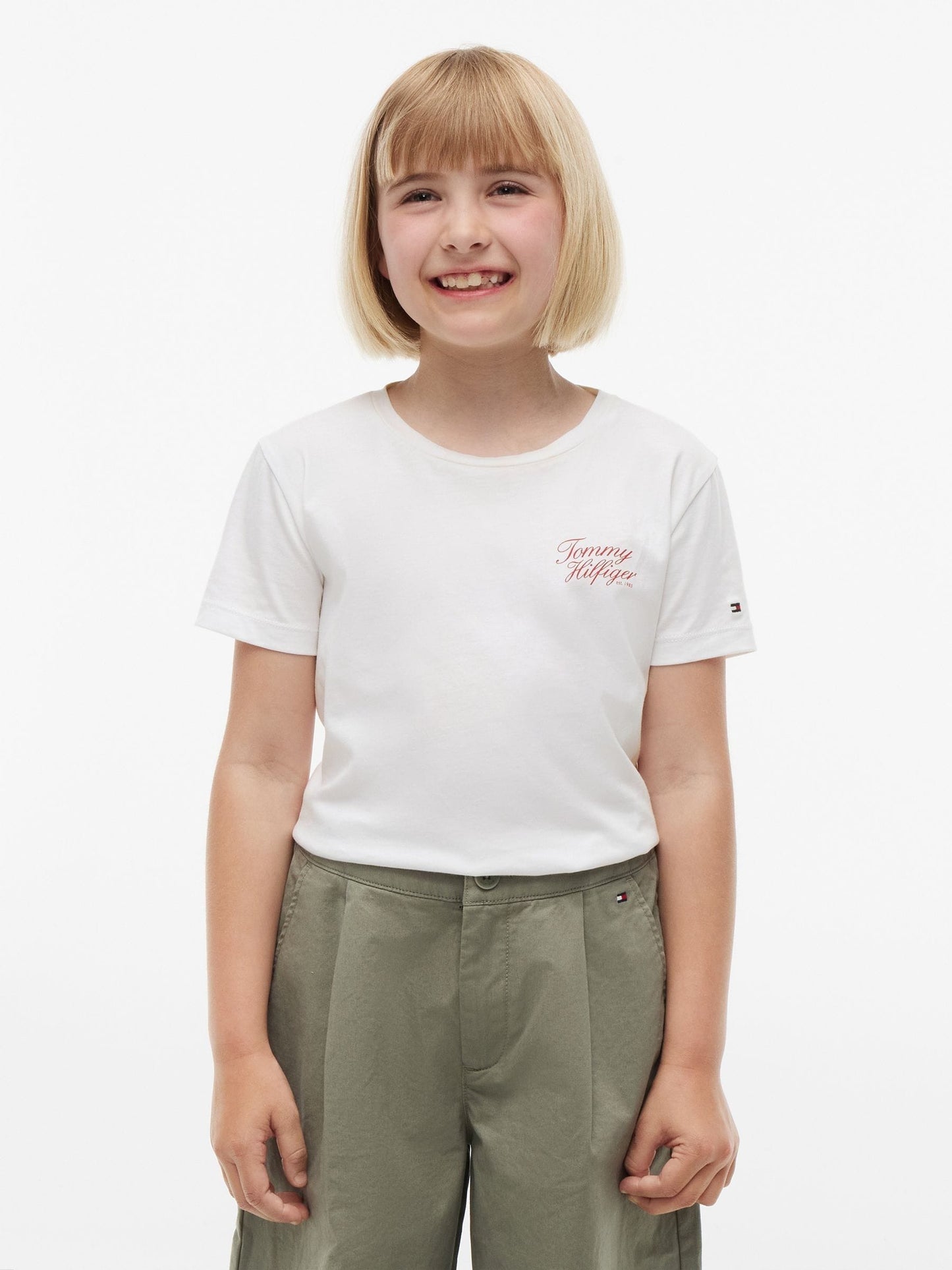 Dsiney Kidz - Tommy Hilfiger White Logo Crew Neck T-Shirt image 1