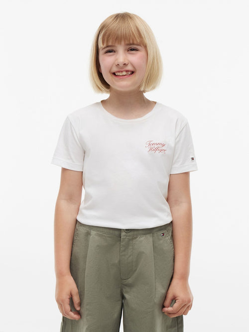 Dsiney Kidz - Tommy Hilfiger White Logo Crew Neck T-Shirt image 1