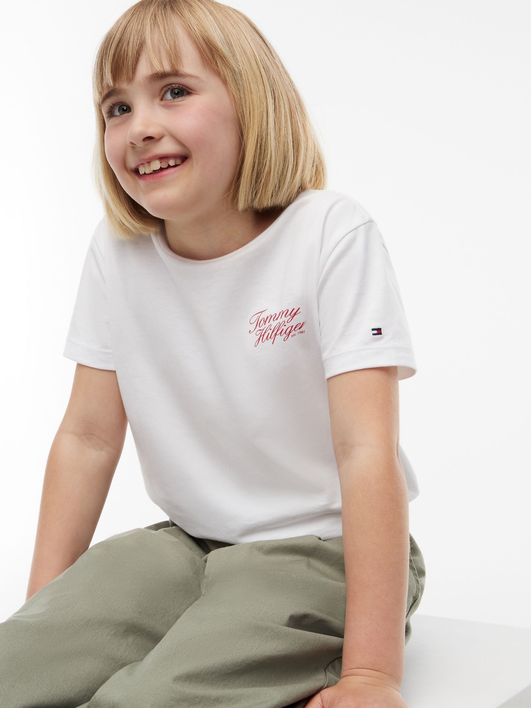 Dsiney Kidz - Tommy Hilfiger White Logo Crew Neck T-Shirt image 4