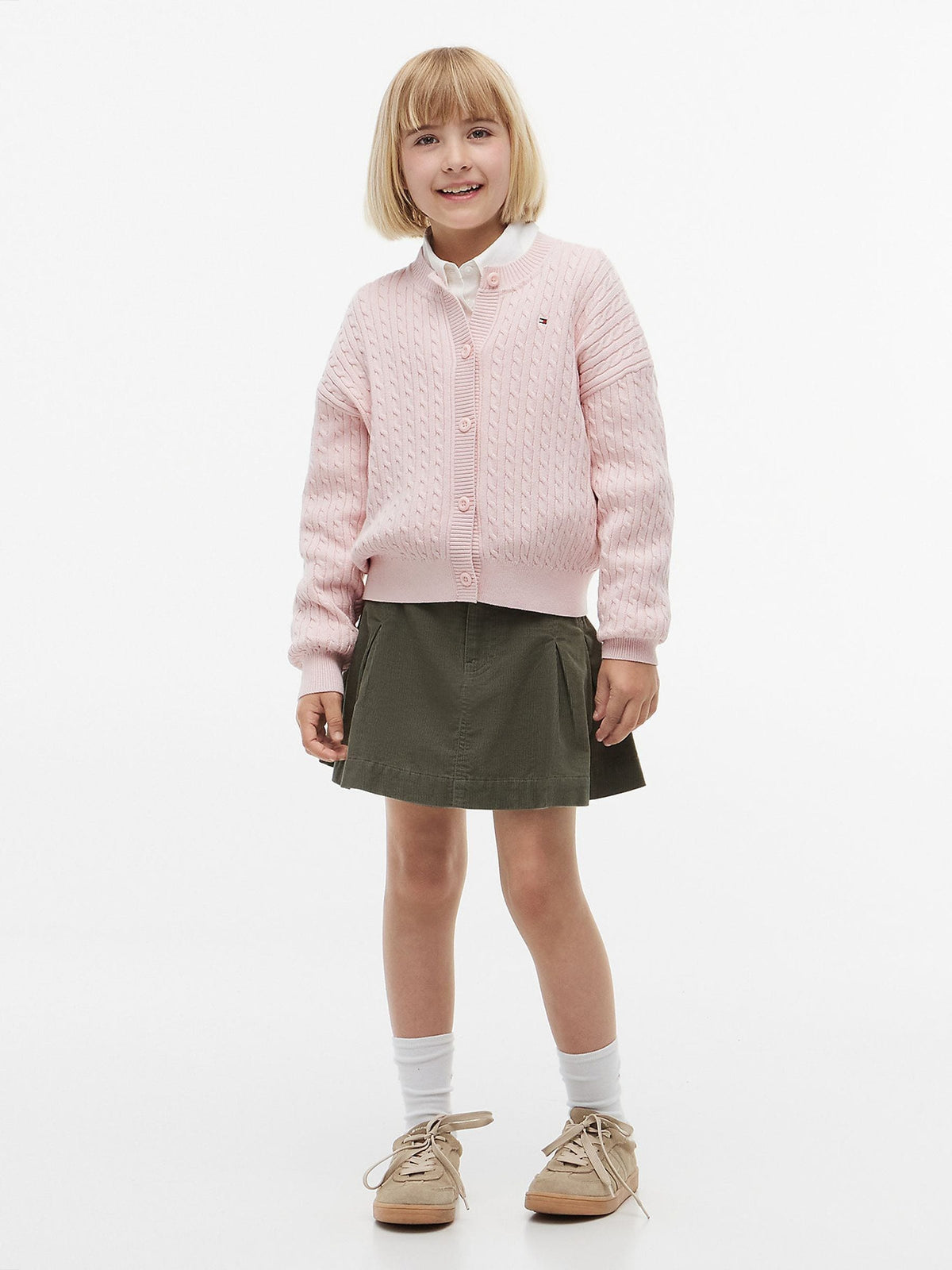 Dsiney Kidz - Tommy Hilfiger Pink Relaxed Cable Knit Cardigan image 2