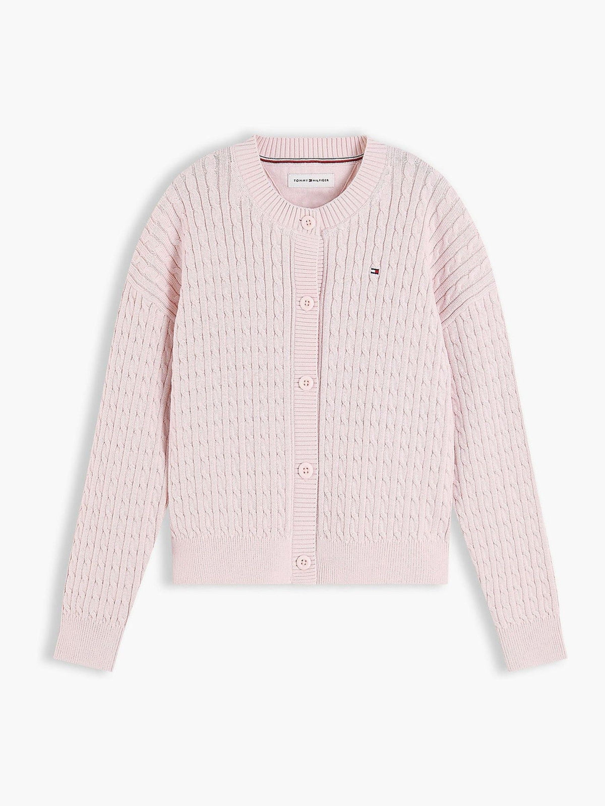 Dsiney Kidz - Tommy Hilfiger Pink Relaxed Cable Knit Cardigan image 5