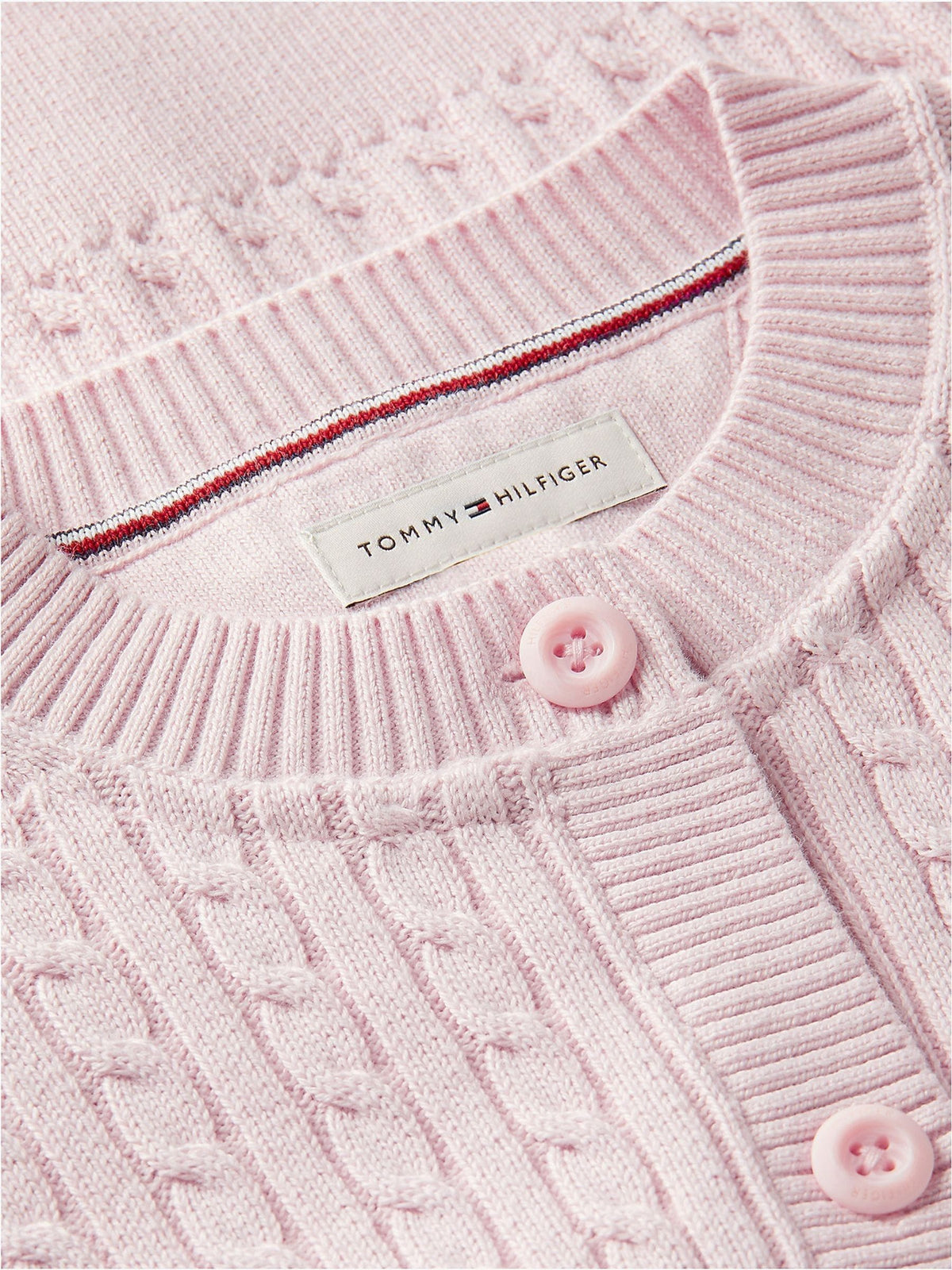 Dsiney Kidz - Tommy Hilfiger Pink Relaxed Cable Knit Cardigan image 6