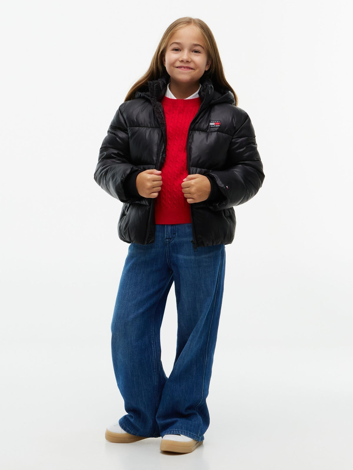 Dsiney Kidz - Tommy Hilfiger Black Heritage Shiny Relaxed Hooded Puffer Jacket image 3