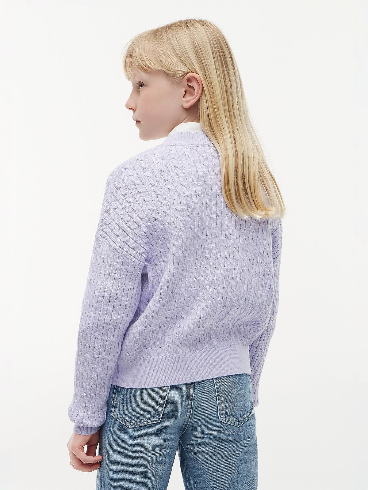 Dsiney Kidz - Tommy Hilfiger Purple Relaxed Cable Knit Jumper image 4