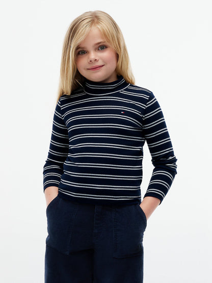 Tommy Hilfiger Blue Gllitter Extra Slim Long Sleeve Top - image 1