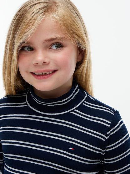 Tommy Hilfiger Blue Gllitter Extra Slim Long Sleeve Top - image 3